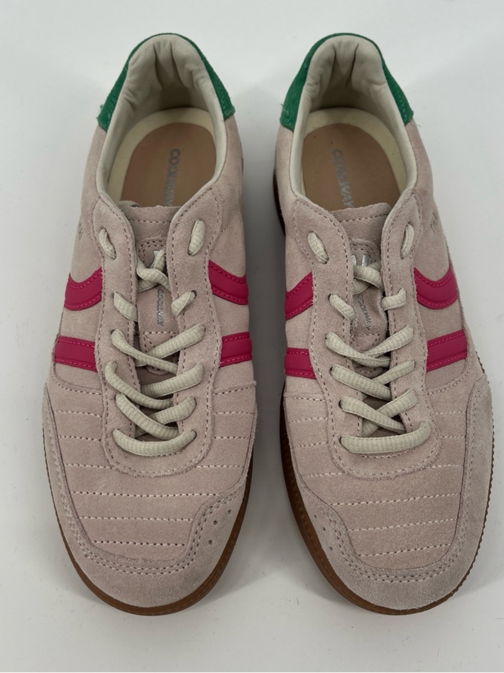 Coolway Thai Nude Pink Suede Upper Lace Up Low Profile Streetwear Sneakers 9 - Picture 2 of 7